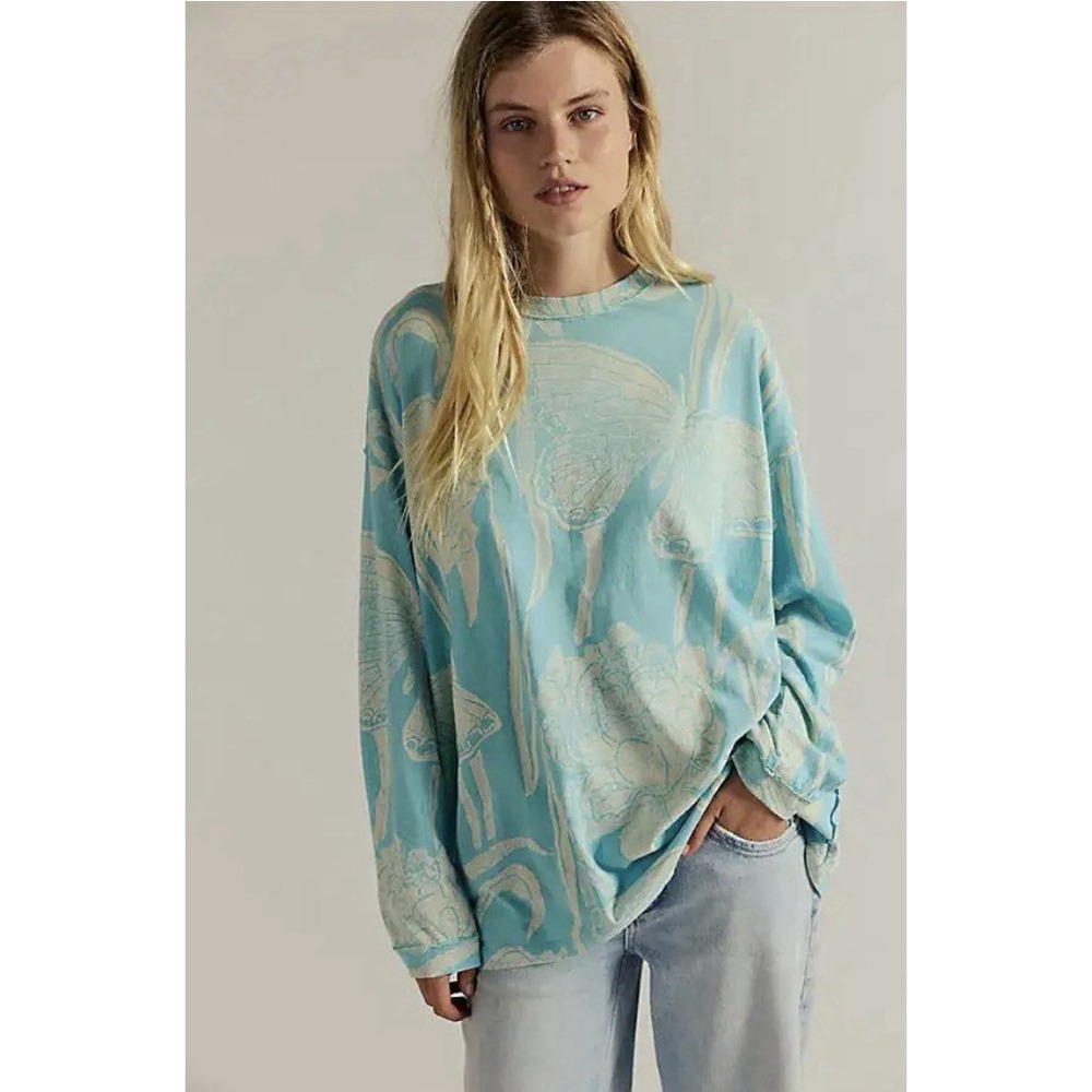 free people We The Free Ellen Printed Long- Sleeve Tee